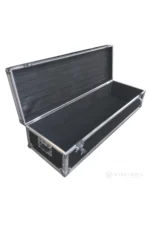 A product view of the protective flight case showing its open interior for safe doll storage and transport.