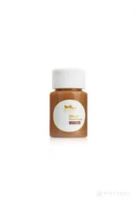 A bottle of dark-tanned silicone repair adhesive for matching compatible deep skin tones.