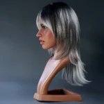 IronAI R12 interactive head shown in its side wig configuration.