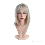 ROS MAX head model B1 in the natural finish paired with hair style W5, shown as a wavy-hair portrait.