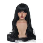 ROS MAX head model B2 in the natural finish paired with hair style J2, shown as a wavy-hair portrait.