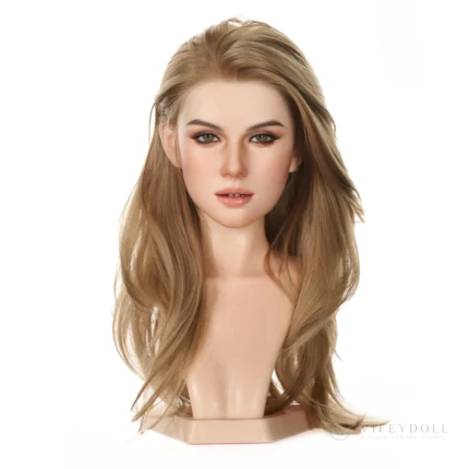ROS MAX head model R1 in the natural finish, shown as a wavy-hair portrait.