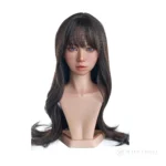 ROS MAX head model R6 in the silky cream finish paired with hair style H192, shown as a wavy-hair portrait.