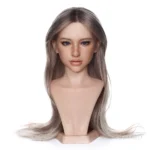 ROS MAX head model R8 in the natural finish, shown as a straight-hair portrait.