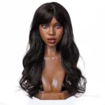 ROS MAX head model S33 in the dark tanned finish paired with hair style H220, shown as a wavy-hair portrait.
